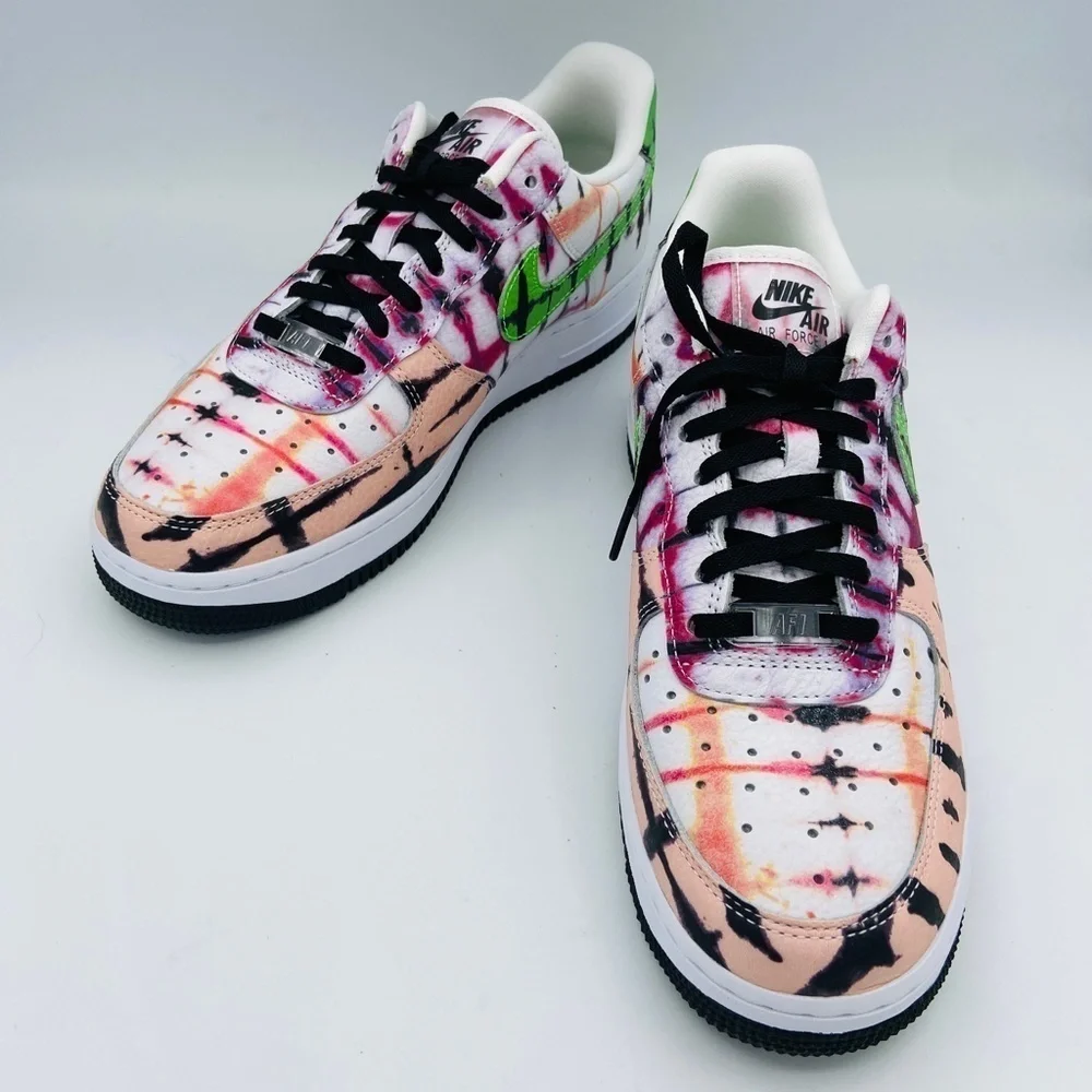 NIB NIKE Women's Air Force 1 Black Tie Dye Colorful Sneaker Shoes Size 8.5 - Picture 3 of 8